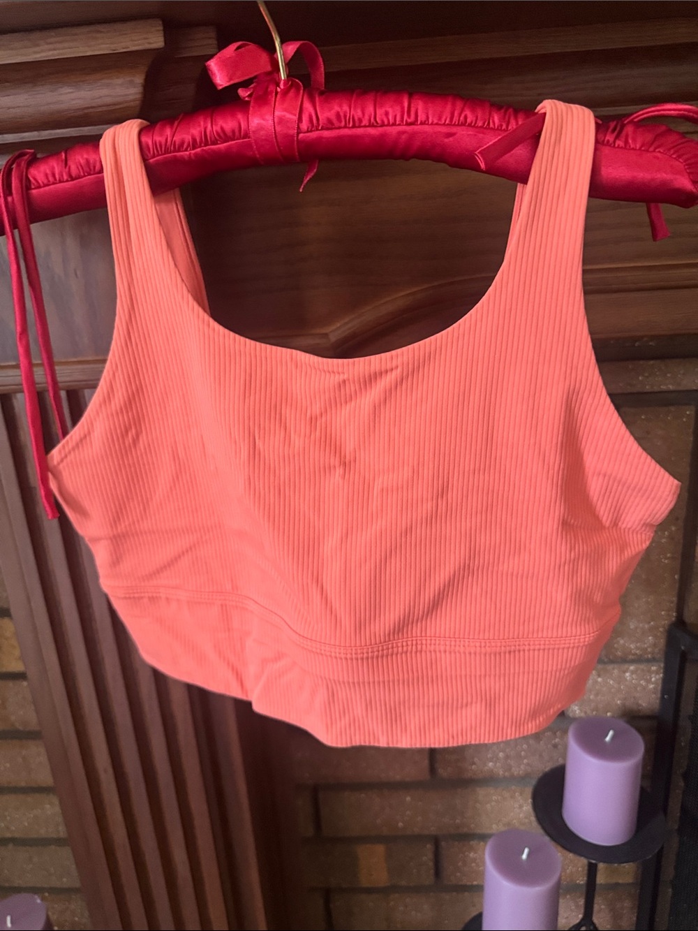 Nike Orange Ribbed Sports Bra